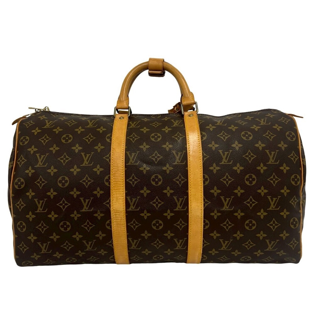 LOUIS VUITTON Vintage Brown Monogram Leather Keepall 50 Boston Bag - Picture 3 of 9